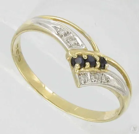 Kivisormus timanteilla 5xn.0.005ct, koko 18, kaivertamaton, 585br, paino 1,3g Vikt: 1,3 g