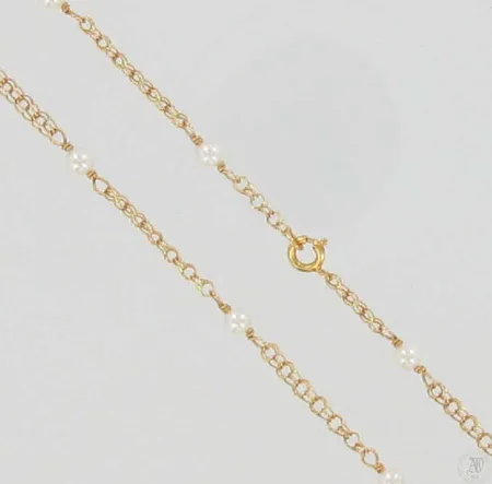 Helmikaulakoru, pituus 43,0cm, 585br, paino 5,1g Vikt: 5,1 g