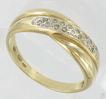 Timanttisormus 16xn.0.005ct, koko 18, kaiverrettu, 585, paino 3,8g Vikt: 3,8 g
