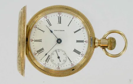 Umpikuorinen kultataskukello Waltham, 15551097, 17 kivinen, kaivertamaton, 585br, paino 127,9g Vikt: 127,9 g