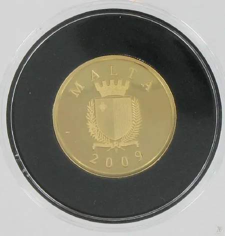 Kultaraha 50 euroa 2009, Malta, 916, paino 6,5g Vikt: 6,5 g