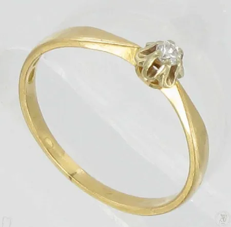 Timanttisormus 1xn.0.04ct, koko 17, kaiverrettu, 750, paino 1,7g Vikt: 1,7 g
