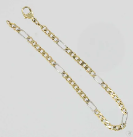 Figaroranneketju, pituus 19cm, 585, paino 4,9g Vikt: 4,9 g