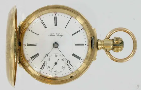 Kultainen taskukello Time King, 17-kivinen, kaivertamaton, 585br, paino 137,2g Vikt: 137,2 g