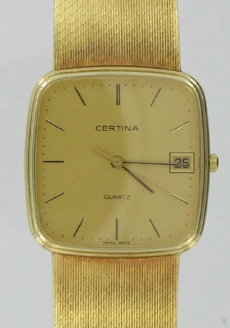 Kultarannekello Certina quartz kaiverrettu 585br paino 63,8g Vikt: 63,8 g