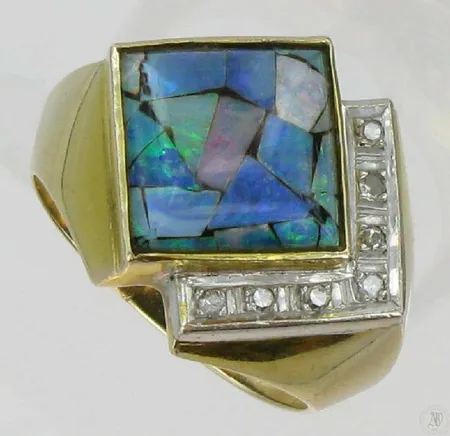 Kivisormus timanteilla, 7xn.0.02ct, koko 20, kaivertamaton, 585br, paino 14,2g Vikt: 14,2 g