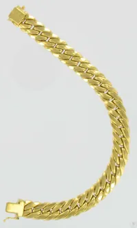 Panssariranneketju, pituus 19,5cm, leveys 10mm, 585, paino 20,5g Vikt: 20,5 g