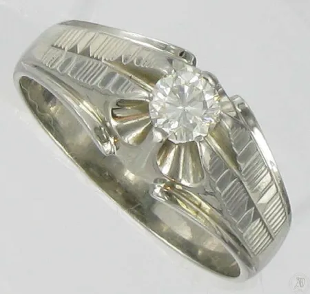 Timanttisormus vk, 1xn.0.42ct, kaivertamaton, koko 20, 750, paino 6,5g Vikt: 6,5 g