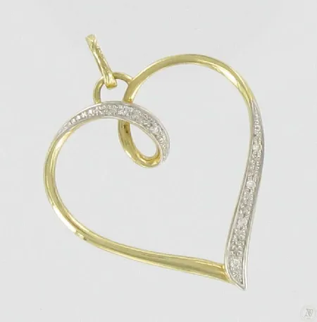 Sydänriipus timanteilla 6xn.0,005ct, 585, paino 1,6g Vikt: 1,6 g