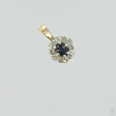Sinisafiiririipus timanteilla 6xn.0,005ct, 585br, paino 0,5g Vikt: 0,5 g