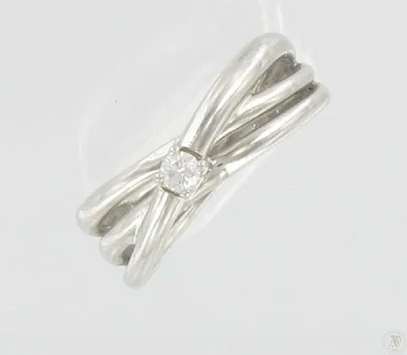 Timanttisormus 1xn.0,10ct, kaivertamaton, koko 17, 585vk, paino 5,3g Vikt: 5,3 g