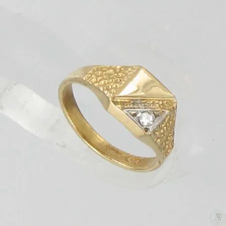 Kastesormus timantilla 1xn.0.005ct, 585, paino 0,6g Vikt: 0,6 g