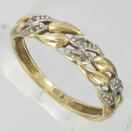 Timanttisormus 6xn.0,005ct kaivertamaton, koko 16¾, 585 paino 1,8g Vikt: 1,8 g