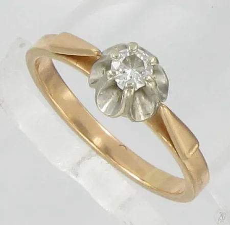 Timanttisormus 1xn.0.15ct, kaivertamaton, koko 16½, 583, paino 2,6g Vikt: 2,6 g