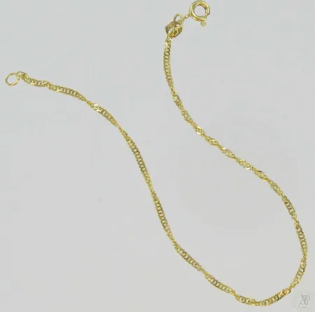 Singaporeranneketju, pituus 18,5cm, 585, paino 1,2g Vikt: 1,2 g