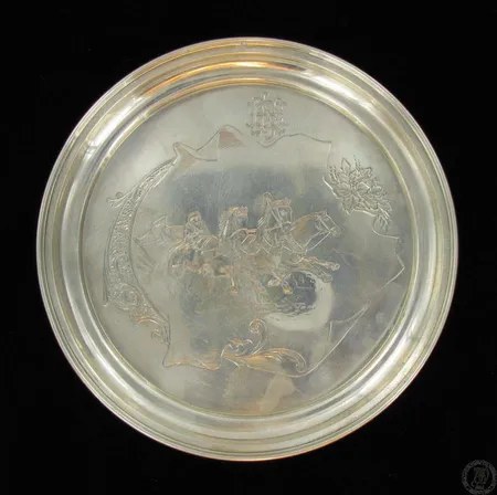 Koristeellinen lautanen, monogrammi kaiverrus, Venäjä, valmistettu 1893, 84, paino 146,3g Vikt: 146,3 g
