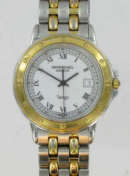 Teräsrannekello Raymond Weil Tango, quartz, rannekkeen kultauksessa kulumia