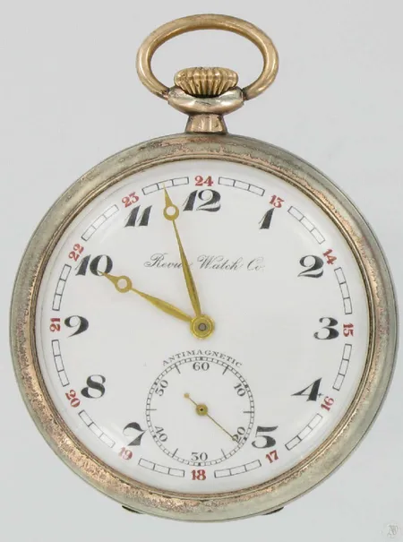 Hopeinen taskukello Revue Watch Co kaivertamaton, 800br, paino 81,7g