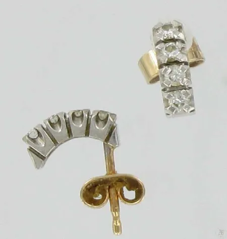 Timanttikorvakorut 8xn.0,04ct, 585 paino 2,2g Vikt: 2,2 g
