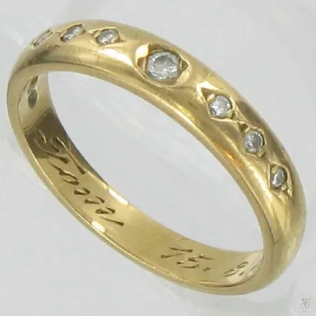 Timanttisormus 1xn.0.02ct 6xn.0.01ct, kaiverrettu, koko 17, 750, paino 3,7g Vikt: 3,7 g