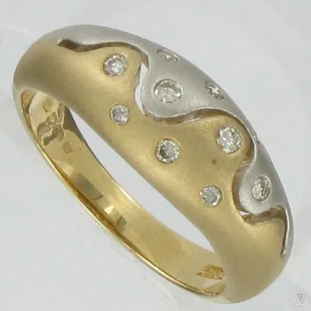 Timanttisormus 4xn.0.02ct 6xn.0.01ct, kaivertamaton, koko 16½, 585, paino 4,2g Vikt: 4,2 g