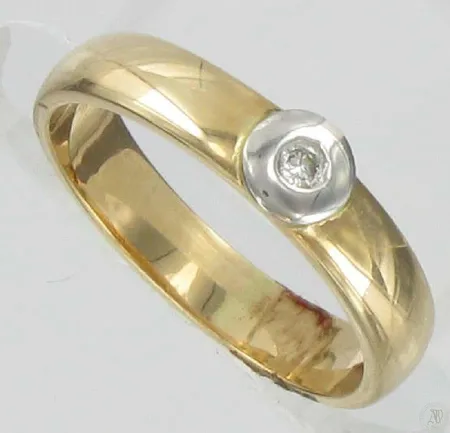 Timanttisormus 1xn.0.04ct, kaivertamaton, koko 18, 585, paino 4,2g Vikt: 4,2 g