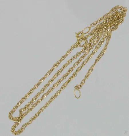 Singapore kaulaketju, pituus 43,0cm, 585, paino 2,3g Vikt: 2,3 g