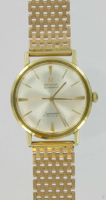 Kultarannekello Omega Seamaster De Ville, automatic, lasissa pieniä naarmuja, 750br, paino 72,8g Vikt: 72,8 g
