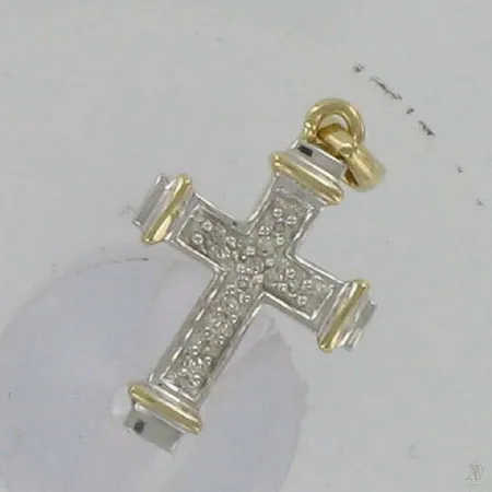 Ristiriipus timanteilla 12xn.0,005ct, 585, paino 1,2g Vikt: 1,2 g