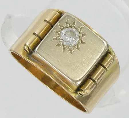 Timanttikantasormus 1xn.0.25ct, kaivertamaton, koko 18½, 585, paino 8,2g Vikt: 8,2 g