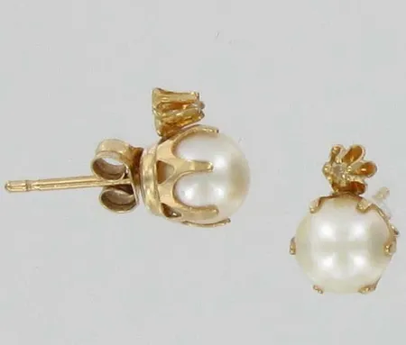 Timanttikorvakorut helmillä 2xn.0,005ct 585br paino 1,5g Vikt: 1,5 g