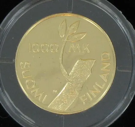 Kultaraha 1000mk suomi-80v. 900 paino 8,64g Vikt: 8,6 g