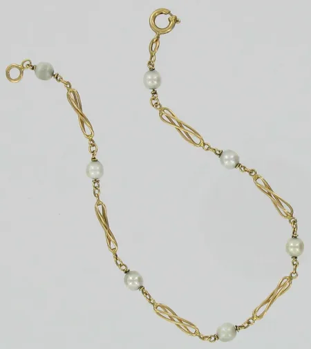 Helmirannekoru, yksi helmistä kulunut, pituus 19cm, 750br, paino 3,4g Vikt: 3,4 g