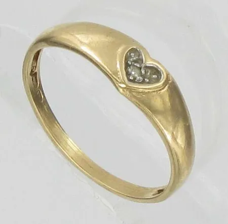 Timanttisormus 1xn.0.005ct, kaivertamaton, koko 16¾, 585, paino 1,3g Vikt: 1,3 g