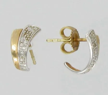 Timanttikorvakorut 2-väri, 2xn.0,005ct, 585 paino 1,3g Vikt: 1,3 g