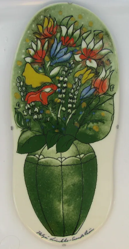Seinäposliinitaulu Helja Liukko-Sundström, korkeus 39,0cm