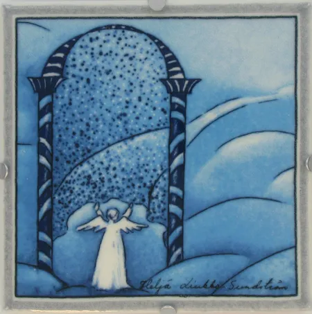 Seinäposliinitaulu Helja Liukko-Sundström, korkeus 12,0cm