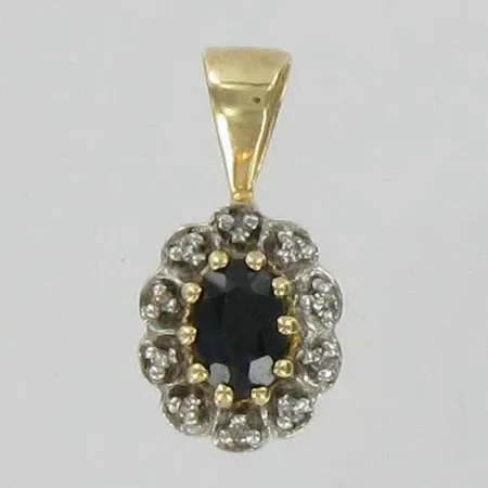 Sinisafiiririipus timanteilla 10xn.0.005ct, korkeus 2,0cm, 585br, paino 1,8g Vikt: 1,8 g