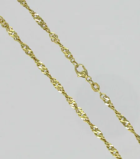 Singaporekaulaketju, pituus 45,0cm, 585, paino 6,8g Vikt: 6,8 g