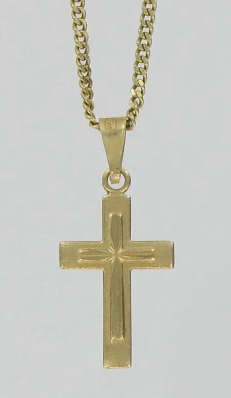 Ristiriipus ja ketju, pituus 45,0cm, 585, paino 3,8g Vikt: 3,8 g