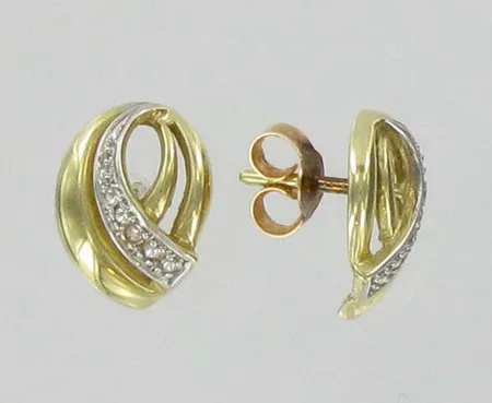 Timanttikorvakorut 2xn.0.005ct, 585, paino 1,9g Vikt: 1,9 g