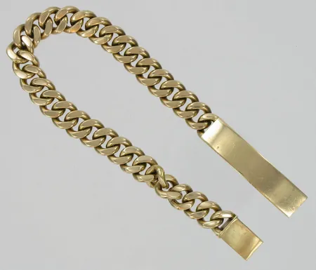 Laattaranneketju, kaiverrettu, pituus 21,5cm, 585, paino 52,1g Vikt: 52,1 g