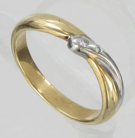 Timanttisormus 2xn.0.005ct, kaivertamaton, koko 17¾, 585, paino 3,9g Vikt: 3,9 g