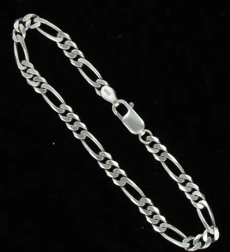 Figaroranneketju, pituus 19,0cm, 925, paino 7,5g Vikt: 7,5 g