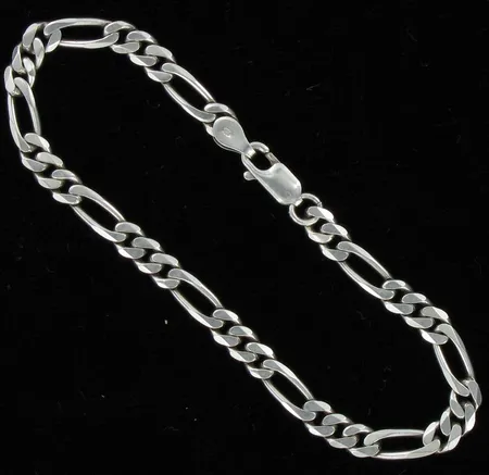 Figaroranneketju, pituus 19,0cm, 925, paino 7,1g Vikt: 7,7 g