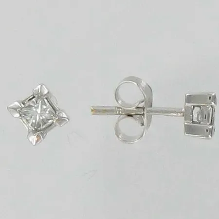 Timanttikorvakorut 2xn.0.14ct Princess, 585vk, paino 1,1g Vikt: 1,1 g