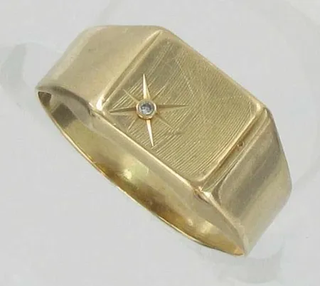 Timanttikantasormus 1xn.0.005ct, vääntynyt, 585, paino 2,7g Vikt: 2,7 g