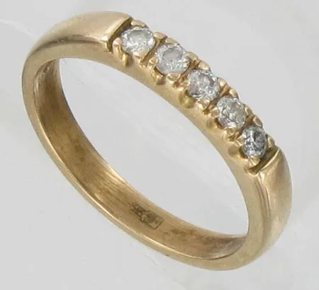 Timanttisormus 5xn.0.04ct, kaivertamaton, koko 17, 585, paino 3,3g Vikt: 3,3 g