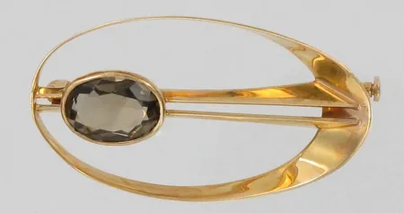 Kivirintakoru, neula vääntynyt, 585br, paino 3,6g Vikt: 3,6 g