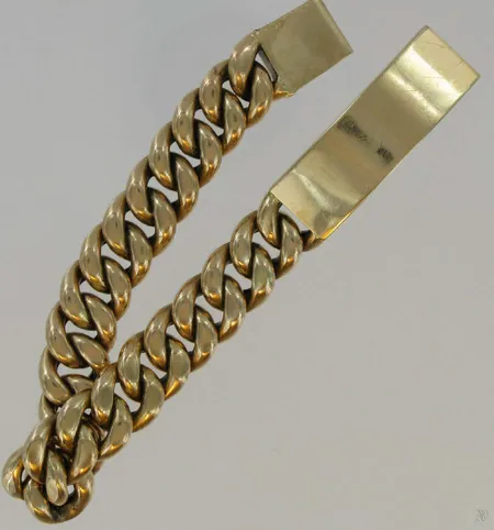 Panssariranneketju laatalla, yhdessä lenkissä painauma, pituus 22,0cm, 585, paino 39,3g Vikt: 39,3 g